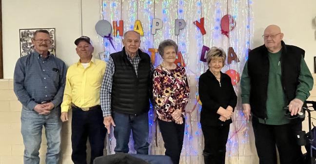 The Seminole Senior Citizens celebrated January birthdays recently. Those being honored were, left to right, Craig Belt, Richard Martinez, Joe Rowlett, Bonita Rowlett, Glenda Lowrie and Roy Spradlin. (Contributed photo).