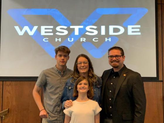 Bernie Yedor, the new pastor of the Westside Church of Christ in Seminole, recently moved with his family from Florida to take over the position formerly held by Ray Young. Relocating to West Texas with Yedor are his wife Lori and children Damian, age 16, and Kaitlin, nine. (Contributed photo)