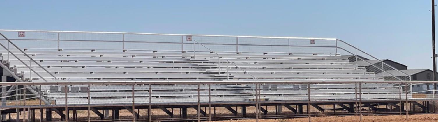 Thanks to an interlocal agreement between Seagraves and Seminole, the Gaines County Rodeo will now seat over 750 additional spectators. The stands, initially at the arena in Seagraves, were transported to Seminole several months ago, where they were painted and secured. They are now ready to welcome even more guests to the rodeo July 15-16. (Sentinel photo)