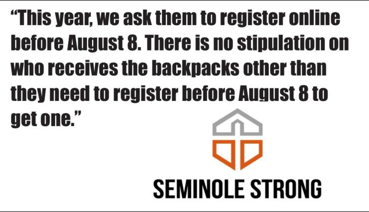 Parents urged to register children for Seminole Strong giveaways