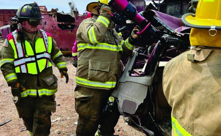 Cadets from the Permian Basin Regional Fire Academy's 2024 class immersed themselves in an extrication training exercise. (Sentinel photo/Jessenia Balderas)